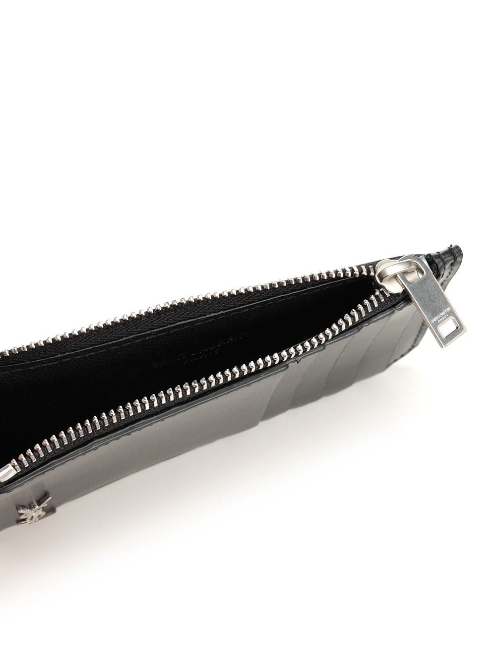 Saint Laurent Men "Fragments Tiny Cassandre" Card Holder SAINT LAURENT