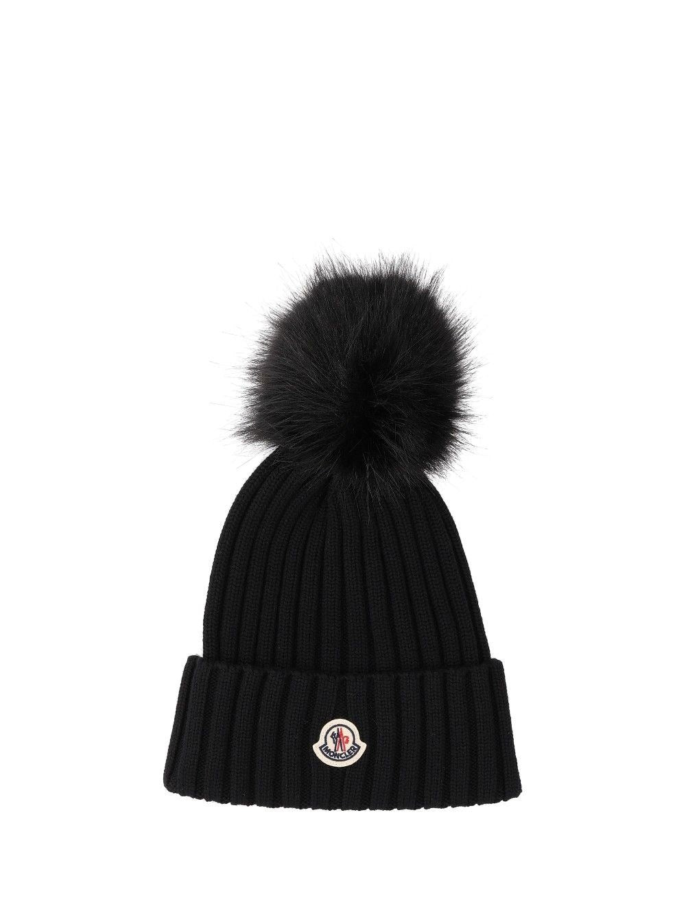 Moncler Women Wool Hat With Pom Pom MONCLER