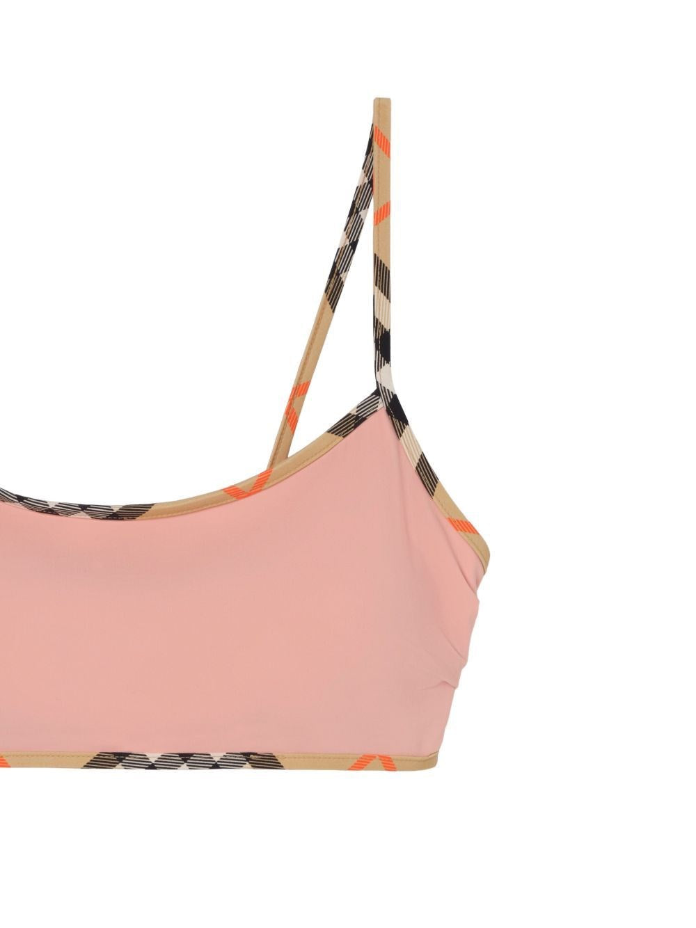 Burberry Women Bikini Top With Checked Edges BURBERRY