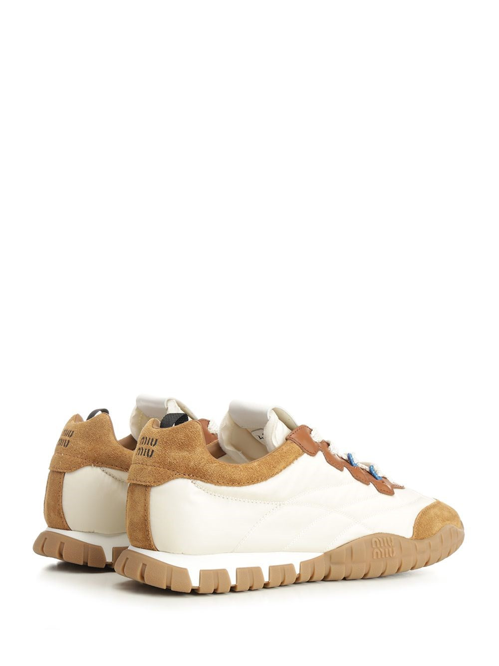 Miu Miu Women “Tyre” Sneakers In Technical Fabric And Suede Leather