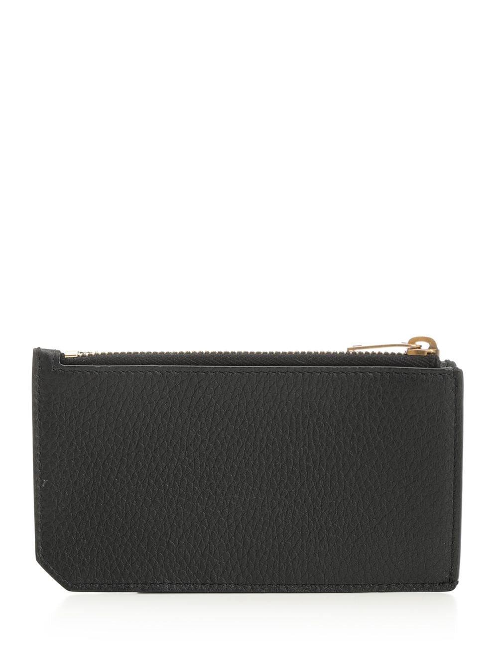 Saint Laurent Men "Tiny Cassandre Fragments" Zip-Around Card Holder SAINT LAURENT