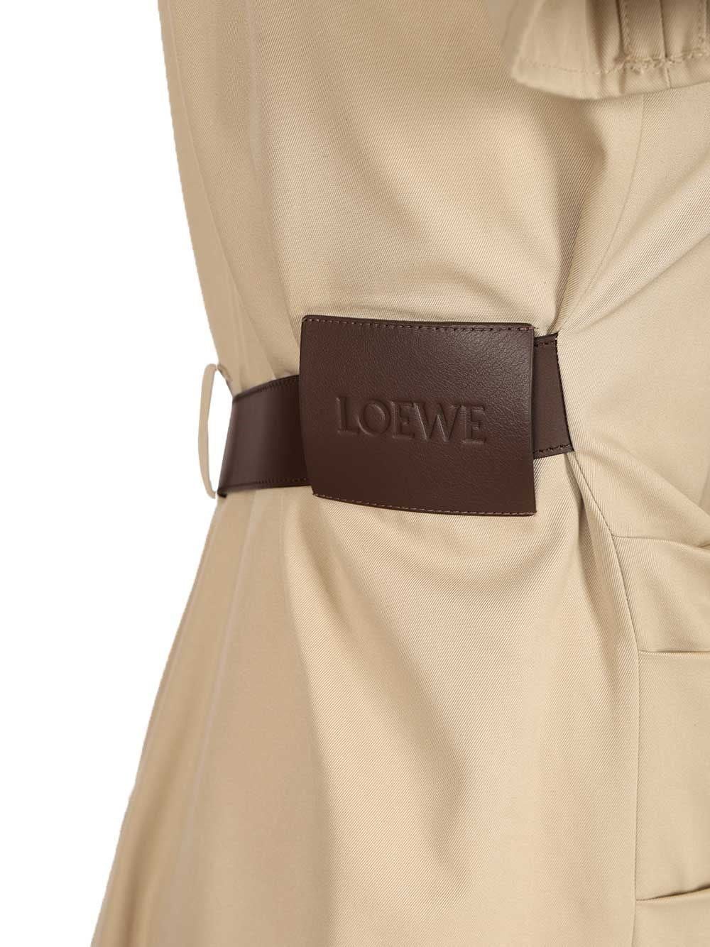 Loewe Women Belted Dress In Cotton And Silk LOEWE