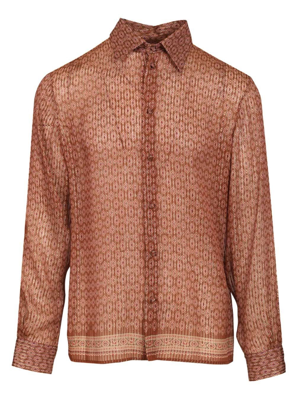 Valentino Garavani Men Silk Shirt With Geometric Print VALENTINO GARAVANI