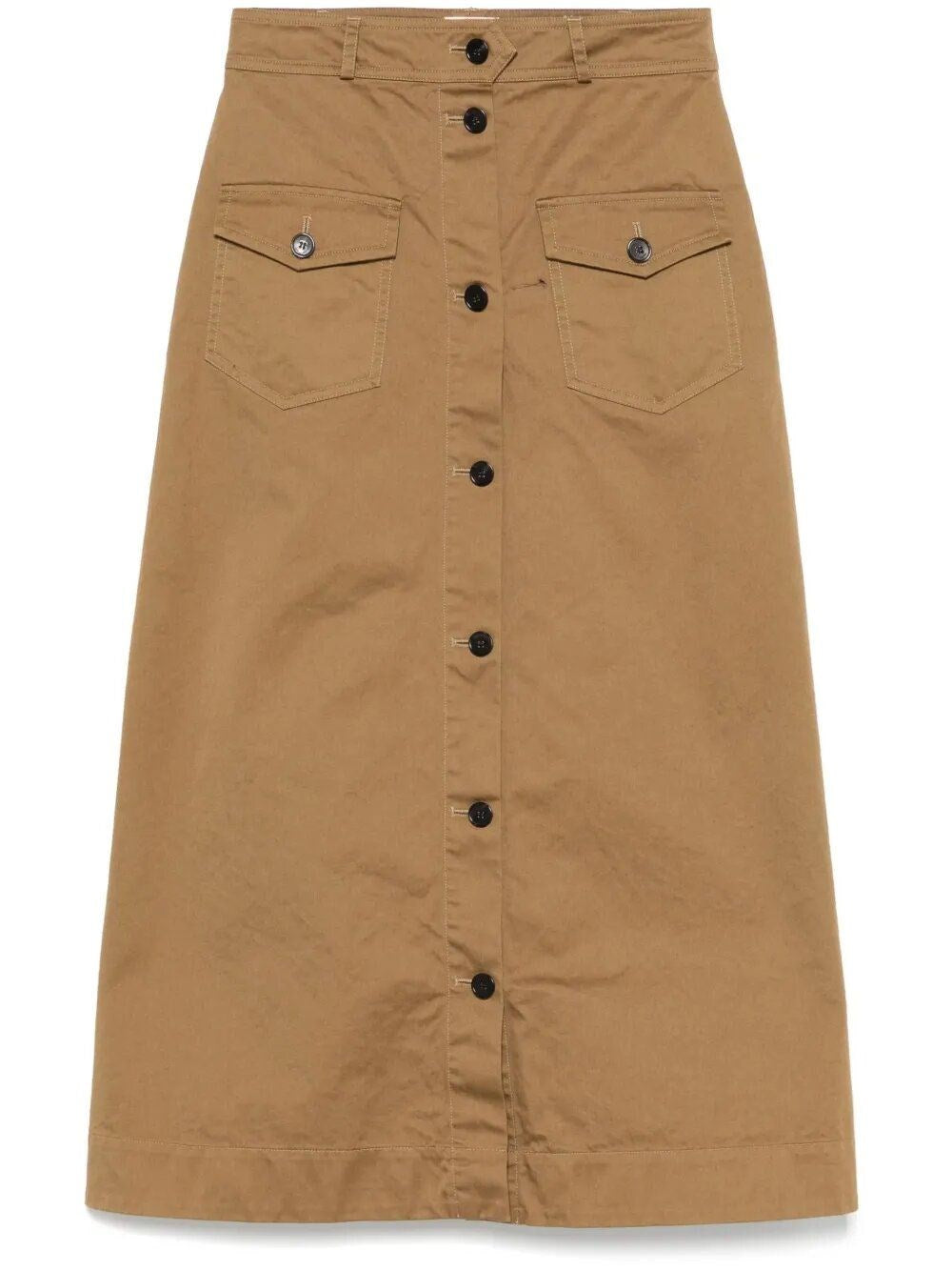 Saint Laurent Women Cotton Midi Skirt SAINT LAURENT