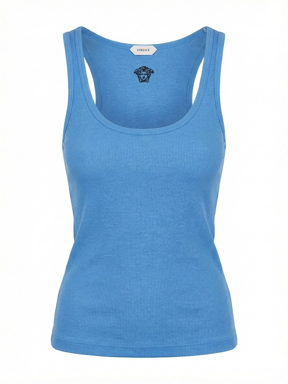 Versace Women Tank Top Rib With Medusa Embroidery VERSACE
