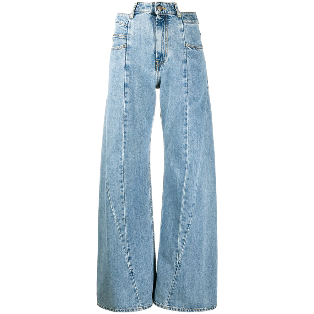 Maison Margiela Blue Denim - Wide-Leg Jeans Women MAISON MARGIELA