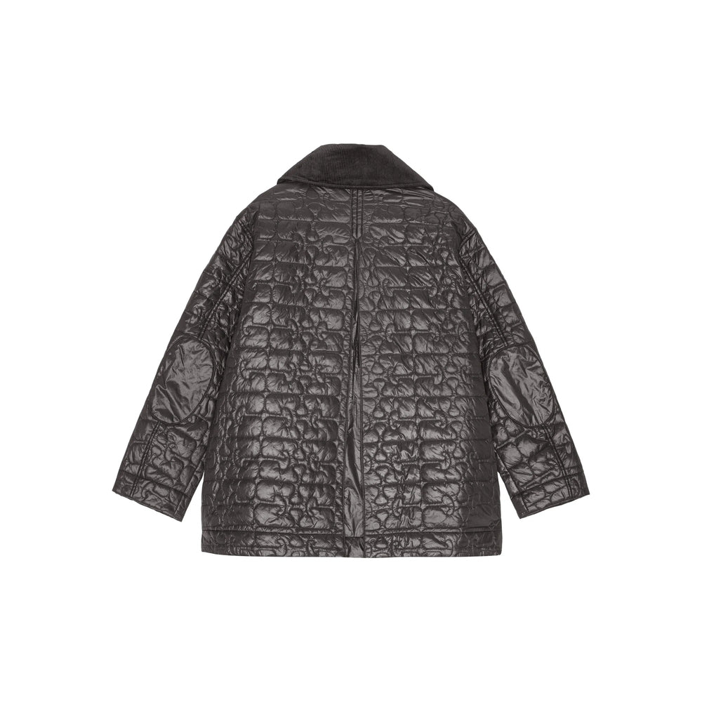 Ganni Grey Jackets - Puffer Jackets Women GANNI