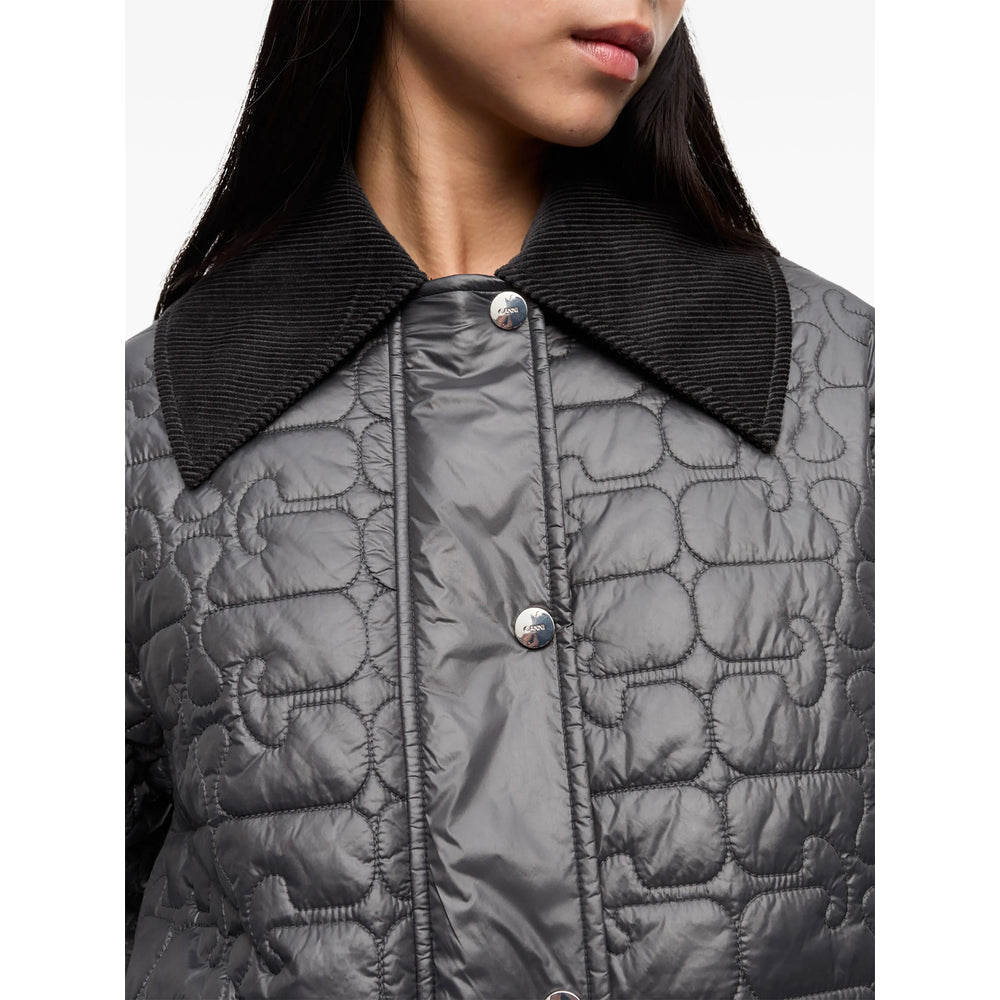 Ganni Grey Jackets - Puffer Jackets Women GANNI