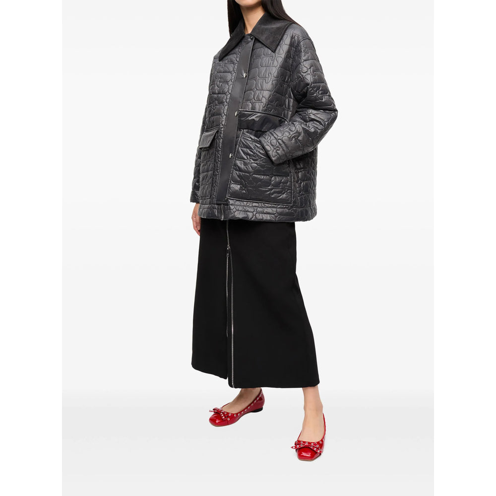 Ganni Grey Jackets - Puffer Jackets Women GANNI