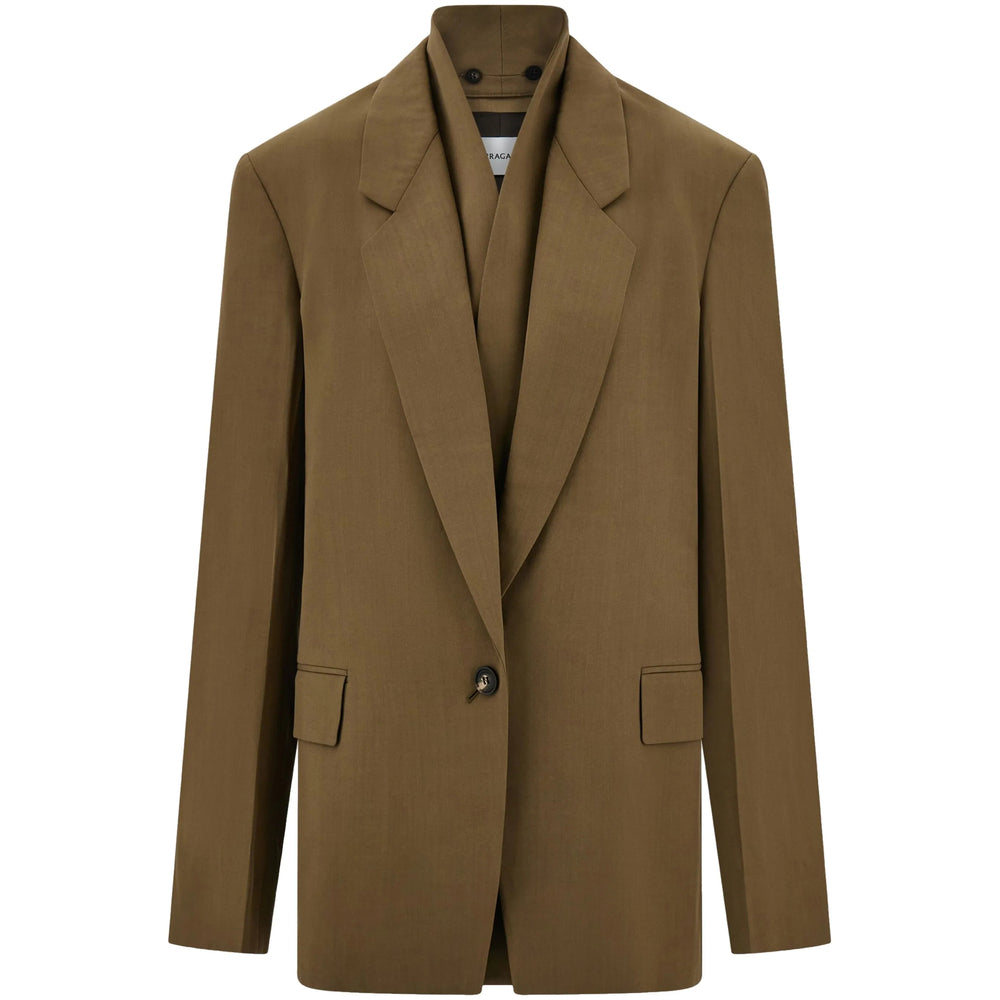 Ferragamo Brown Jackets - Blazers Women FERRAGAMO