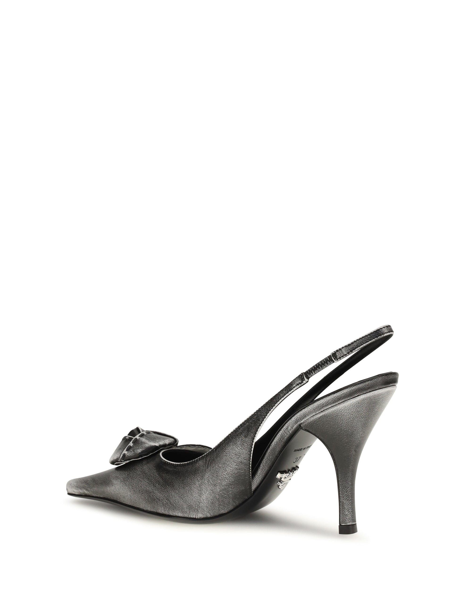 Prada Women Floral-Detail Leather Slingback Pumps PRADA
