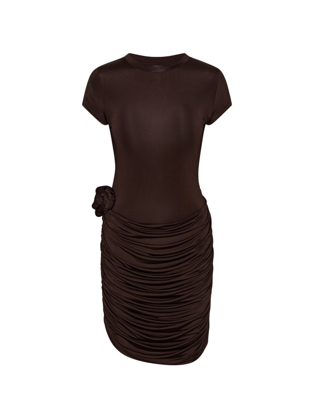 Rotate Women Dark Brown Draped Mini Dress ROTATE
