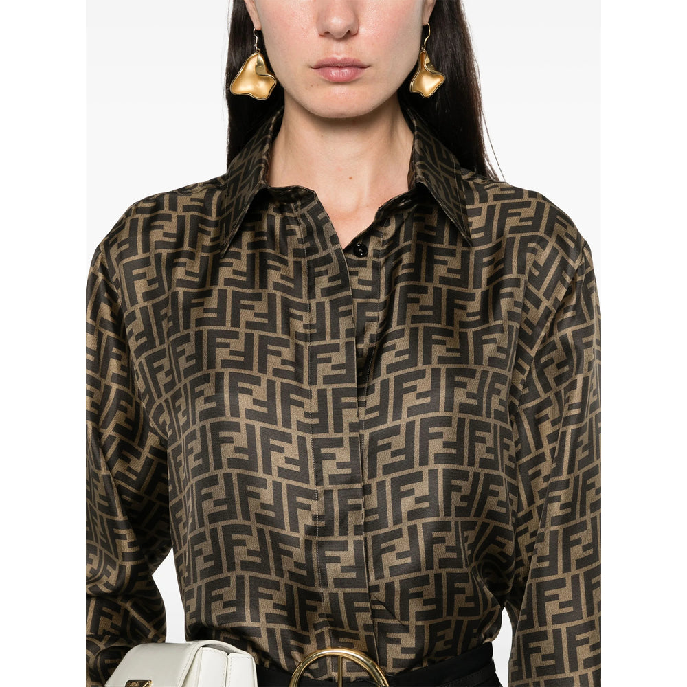 Fendi Brown Tops - Shirts Women FENDI