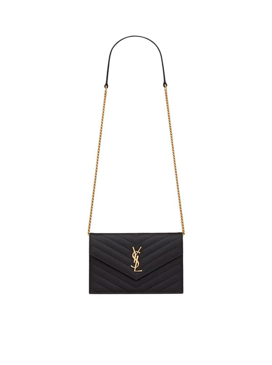 Saint Laurent Women Classic Cassandre Chain Envelope Clutch In Grain De Poudre Leather SAINT LAURENT