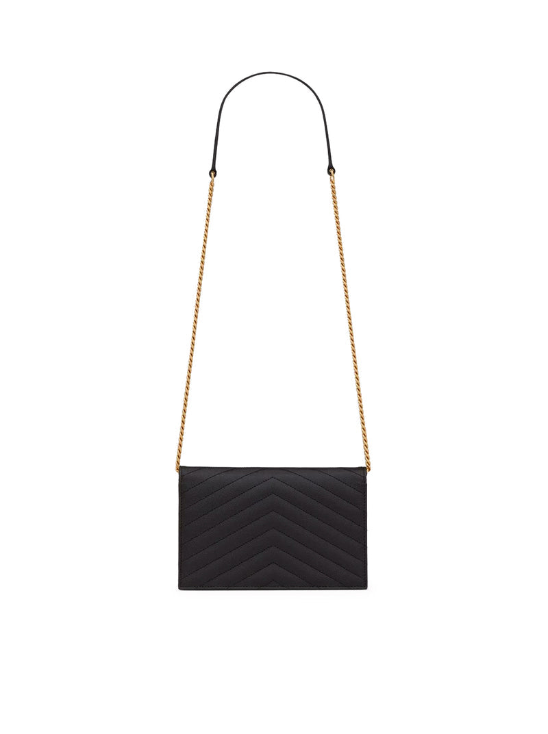 Saint Laurent Women Classic Cassandre Chain Envelope Clutch In Grain De Poudre Leather SAINT LAURENT