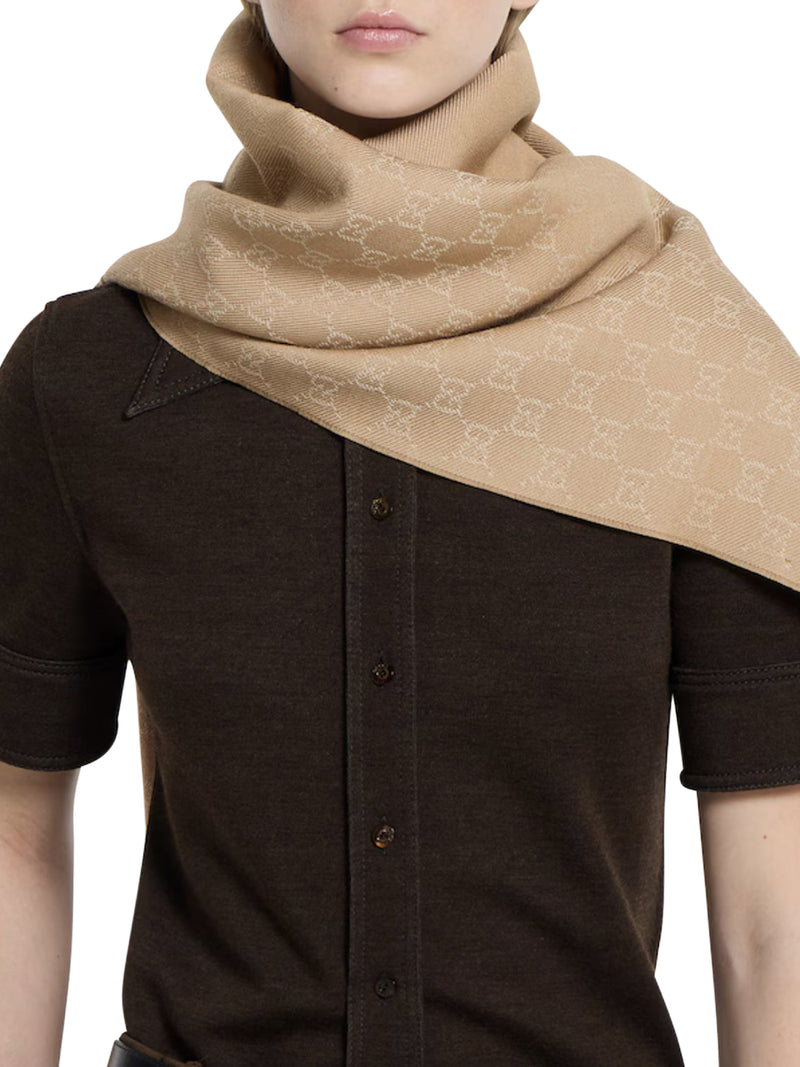Gucci Women Gg Wool Scarf GUCCI