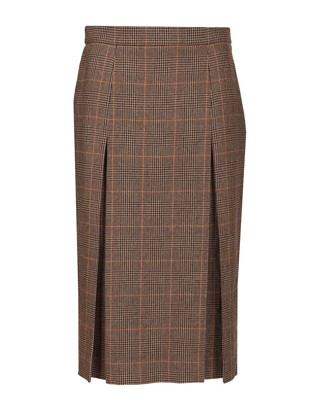 Saint Laurent Women Prince Of Wales Midi Skirt SAINT LAURENT