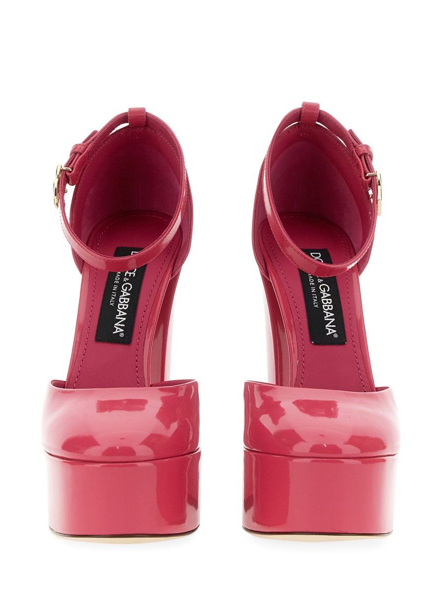 Dolce & Gabbana Women Glossy Leather Platform Pumps DOLCE & GABBANA