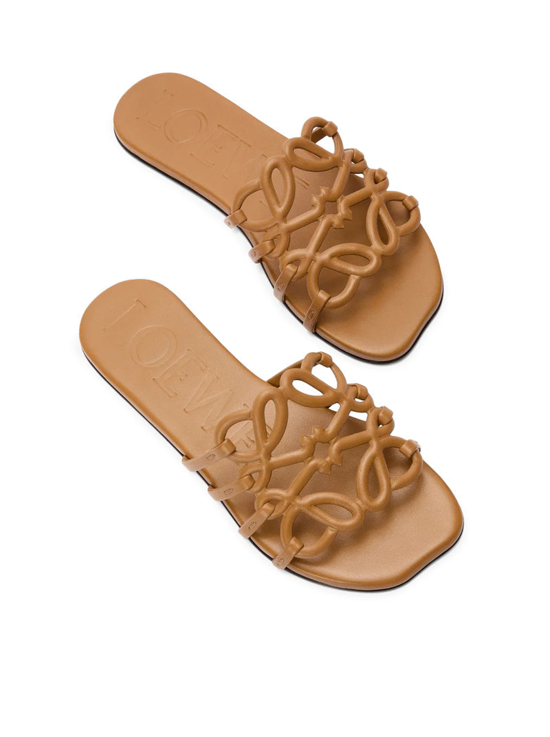 Loewe Women Anagram Petal Slide In Calfskin LOEWE