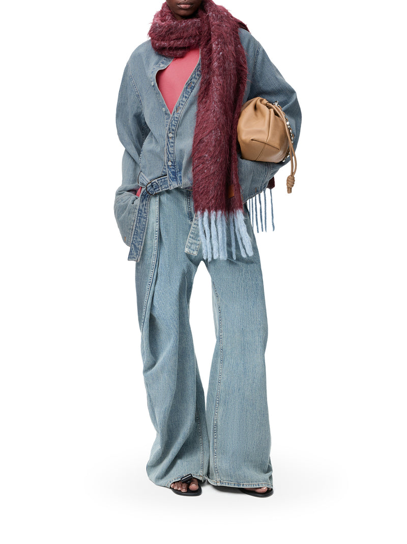Loewe Women Draped Denim Shirt LOEWE