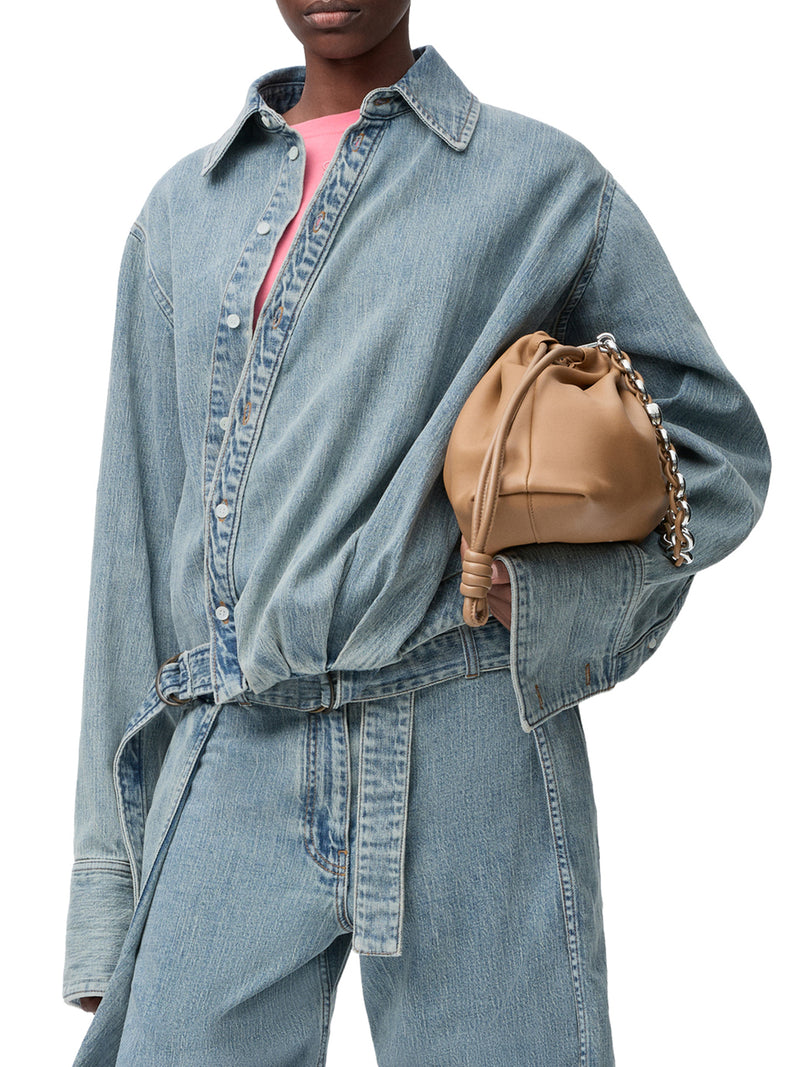 Loewe Women Draped Denim Shirt LOEWE