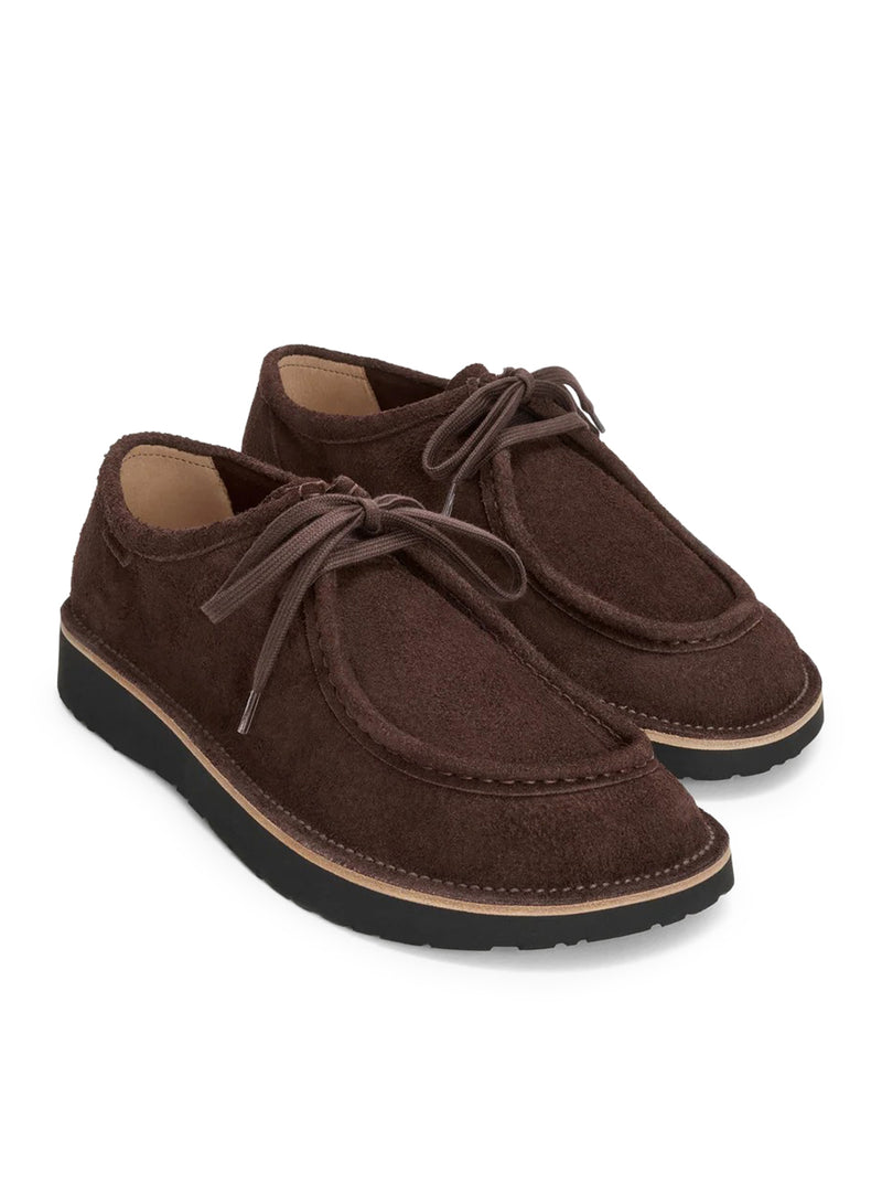 Loewe Men Faro Lace-Up Shoes In Suede Calfskin LOEWE