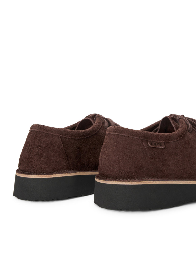 Loewe Men Faro Lace-Up Shoes In Suede Calfskin LOEWE