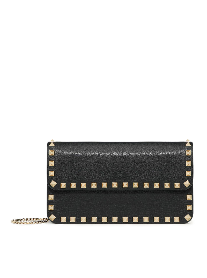 Valentino Garavani Women Rockstud Chain Pouch In Garnet Calfskin VALENTINO GARAVANI