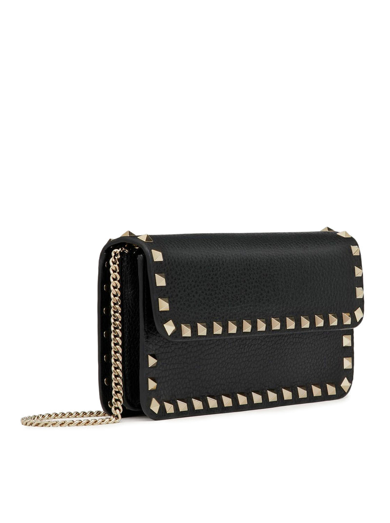 Valentino Garavani Women Rockstud Chain Pouch In Garnet Calfskin VALENTINO GARAVANI