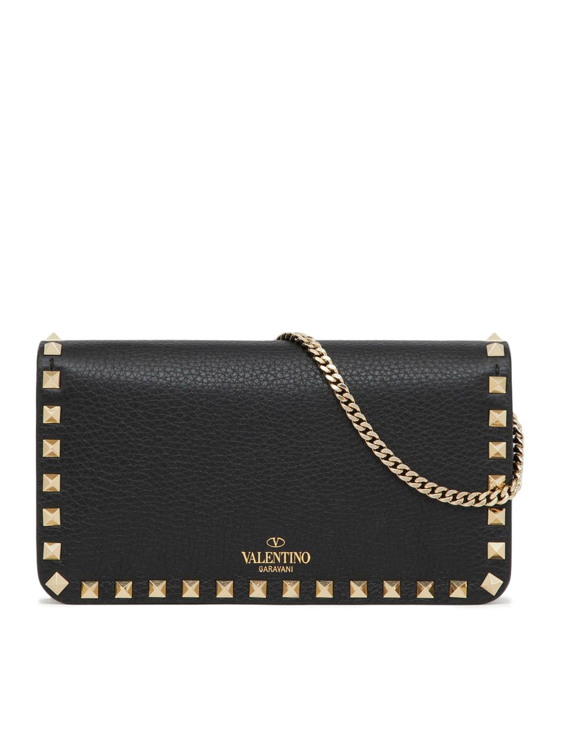Valentino Garavani Women Rockstud Chain Pouch In Garnet Calfskin VALENTINO GARAVANI