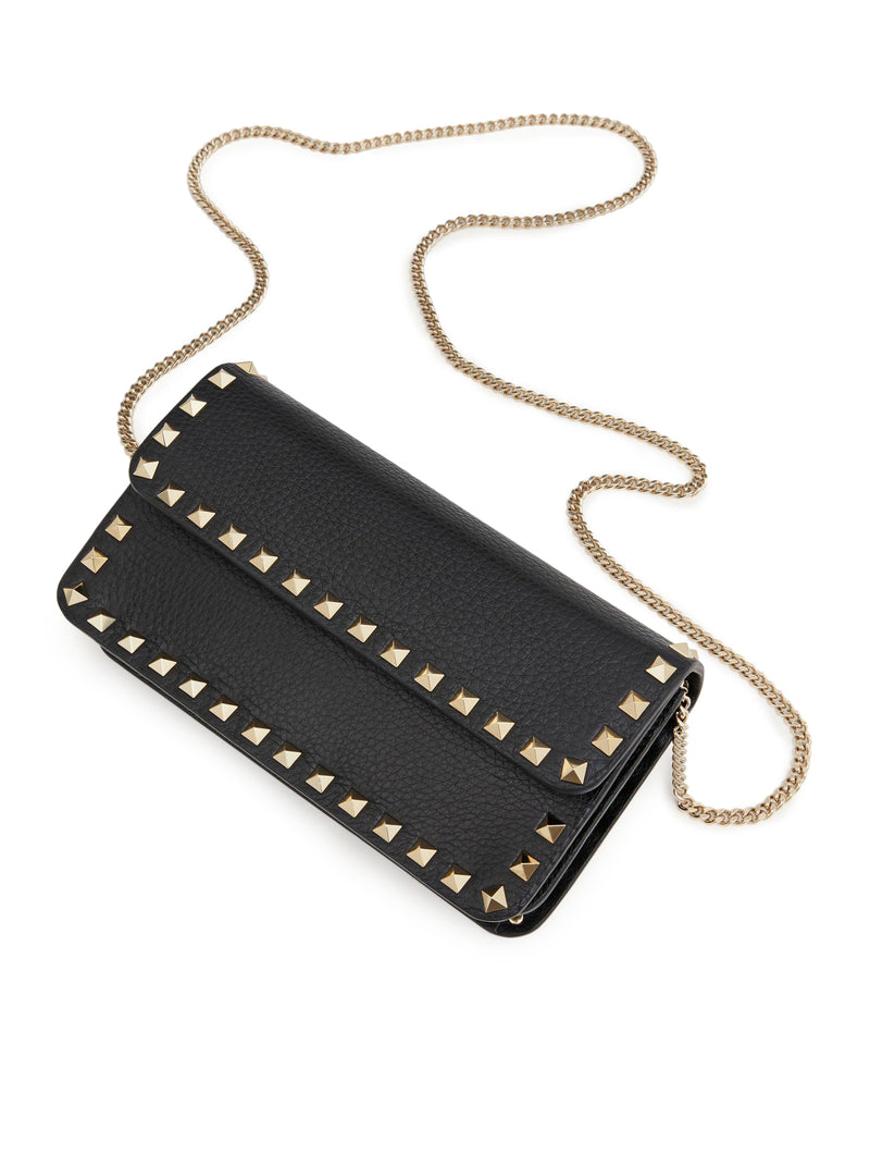 Valentino Garavani Women Rockstud Chain Pouch In Garnet Calfskin VALENTINO GARAVANI