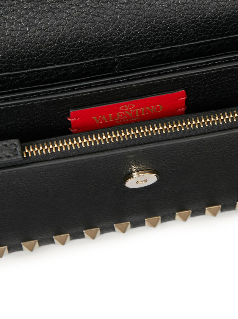 Valentino Garavani Women Rockstud Chain Pouch In Garnet Calfskin VALENTINO GARAVANI