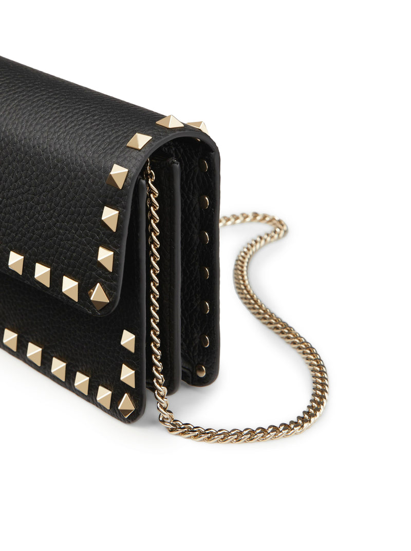 Valentino Garavani Women Rockstud Chain Pouch In Garnet Calfskin VALENTINO GARAVANI