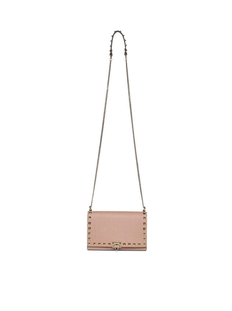 Valentino Garavani Women Mini Rockstud Leather Bag With Chain VALENTINO GARAVANI