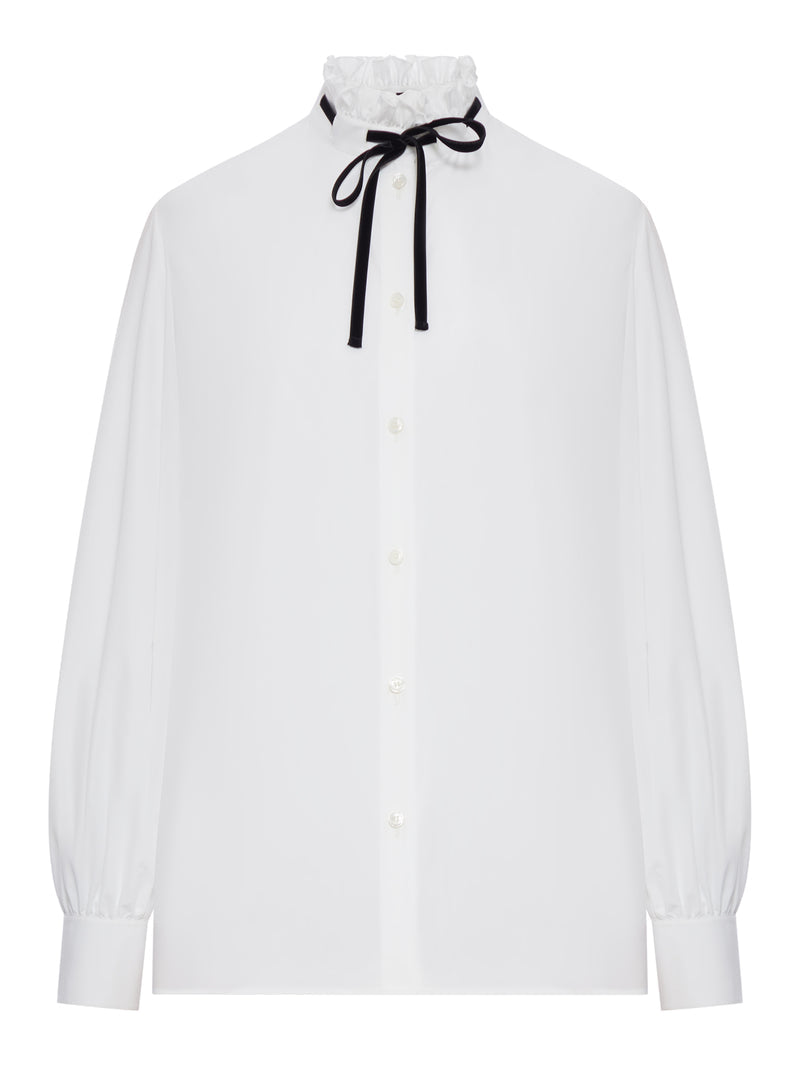 Valentino Garavani Women Poplin Shirt With Ruffled Collar VALENTINO GARAVANI