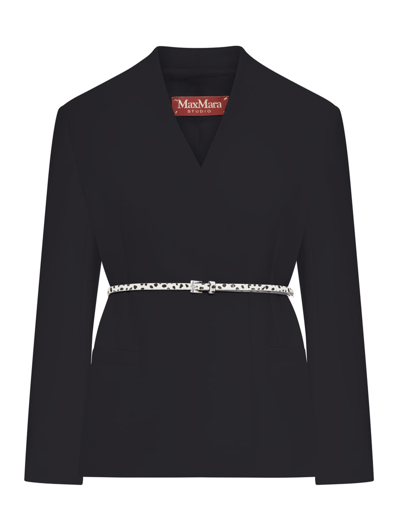Max Mara Studio Women Double-Breasted Cady Jacket With Belt MAX MARA STUDIO