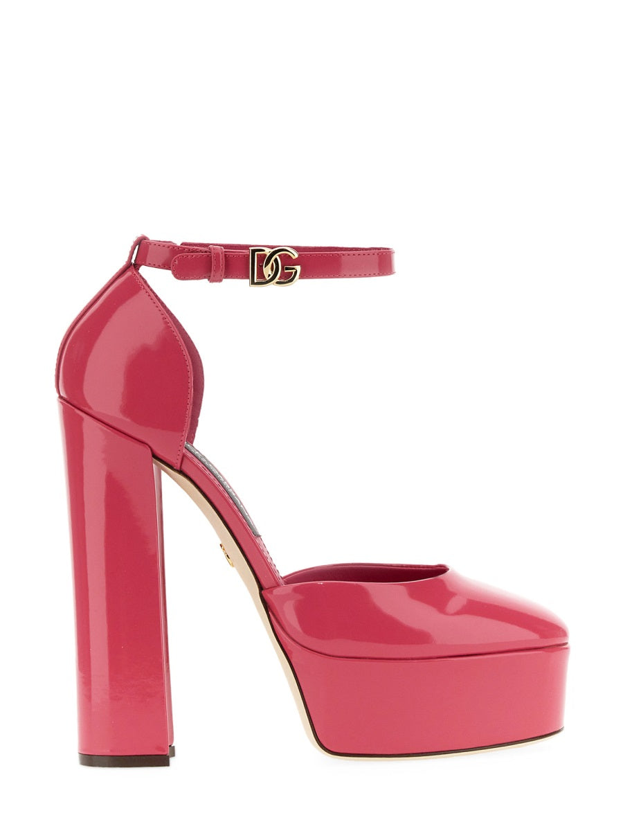 Dolce & Gabbana Women Glossy Leather Platform Pumps DOLCE & GABBANA