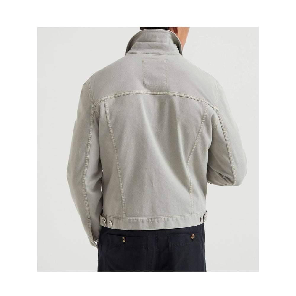 Brunello Cucinelli Grey Jackets - Denim Jackets Men BRUNELLO CUCINELLI