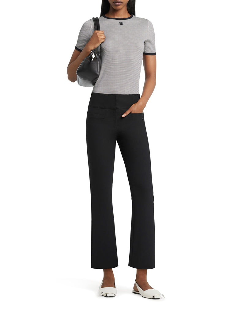 Courreges Women Houndstooth Contrast T-Shirt COURREGES