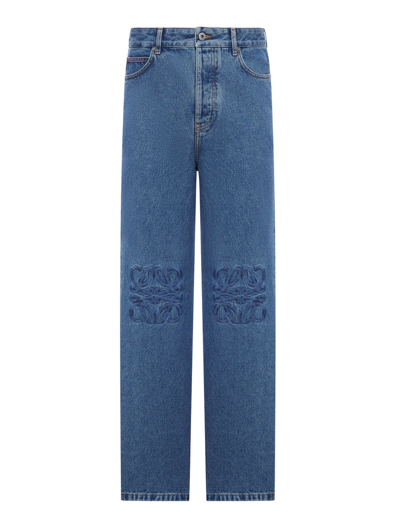 Loewe Men Baggy Anagram Denim Jeans LOEWE