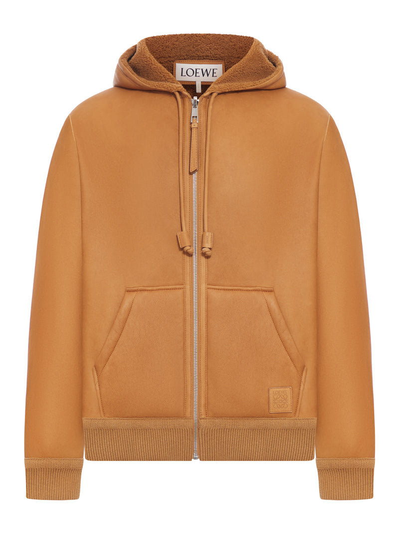 Loewe Men Shearling Jacket With Hood LOEWE