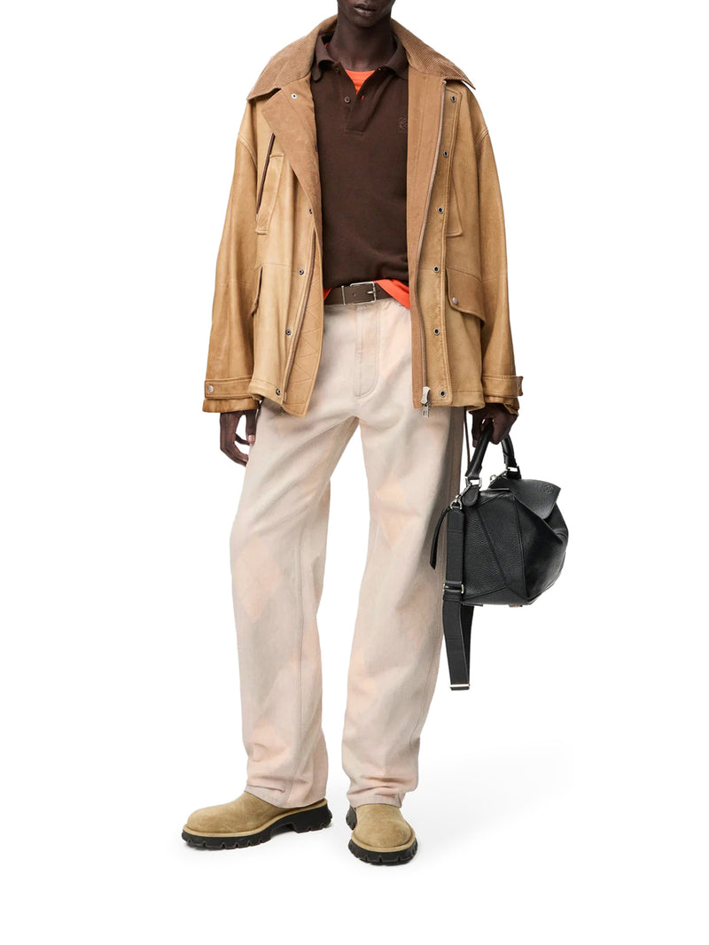Loewe Men Short Parka In Lambskin And Cotton LOEWE