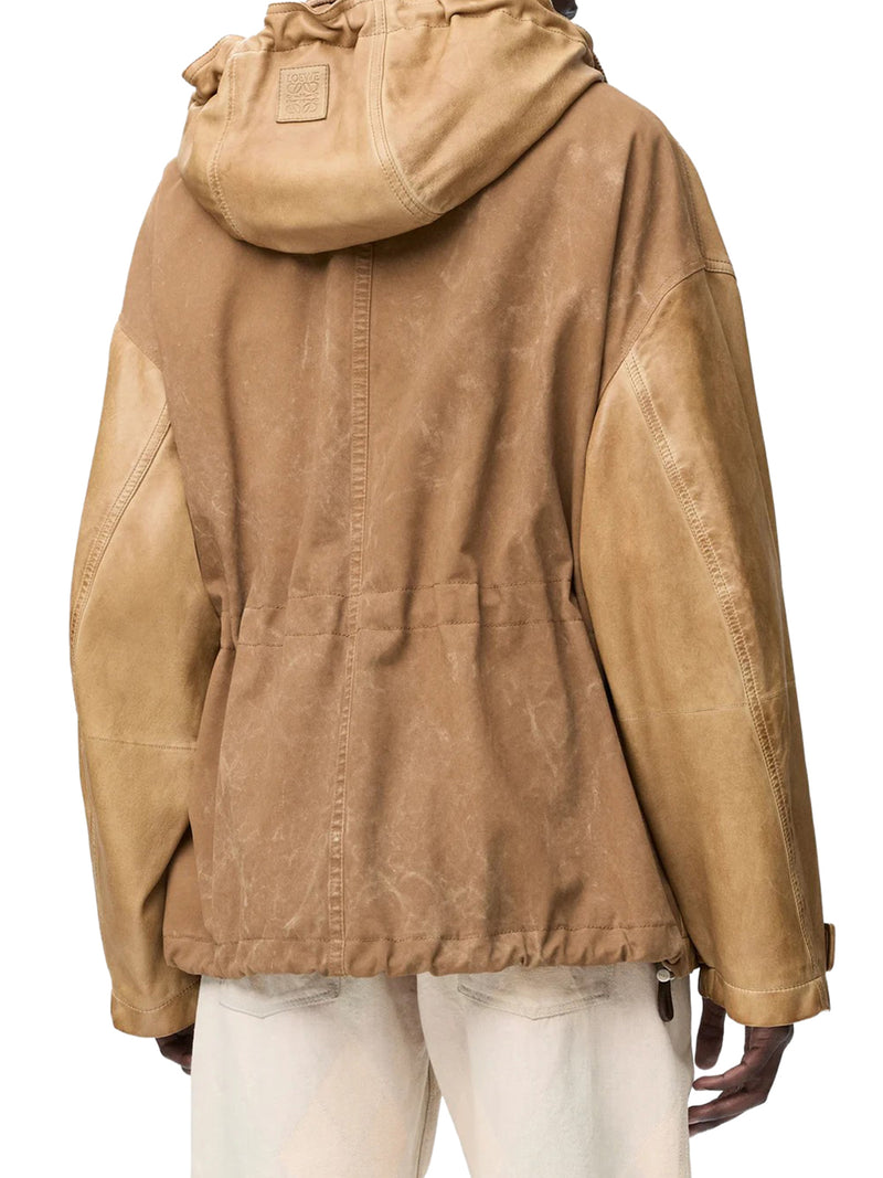 Loewe Men Short Parka In Lambskin And Cotton LOEWE