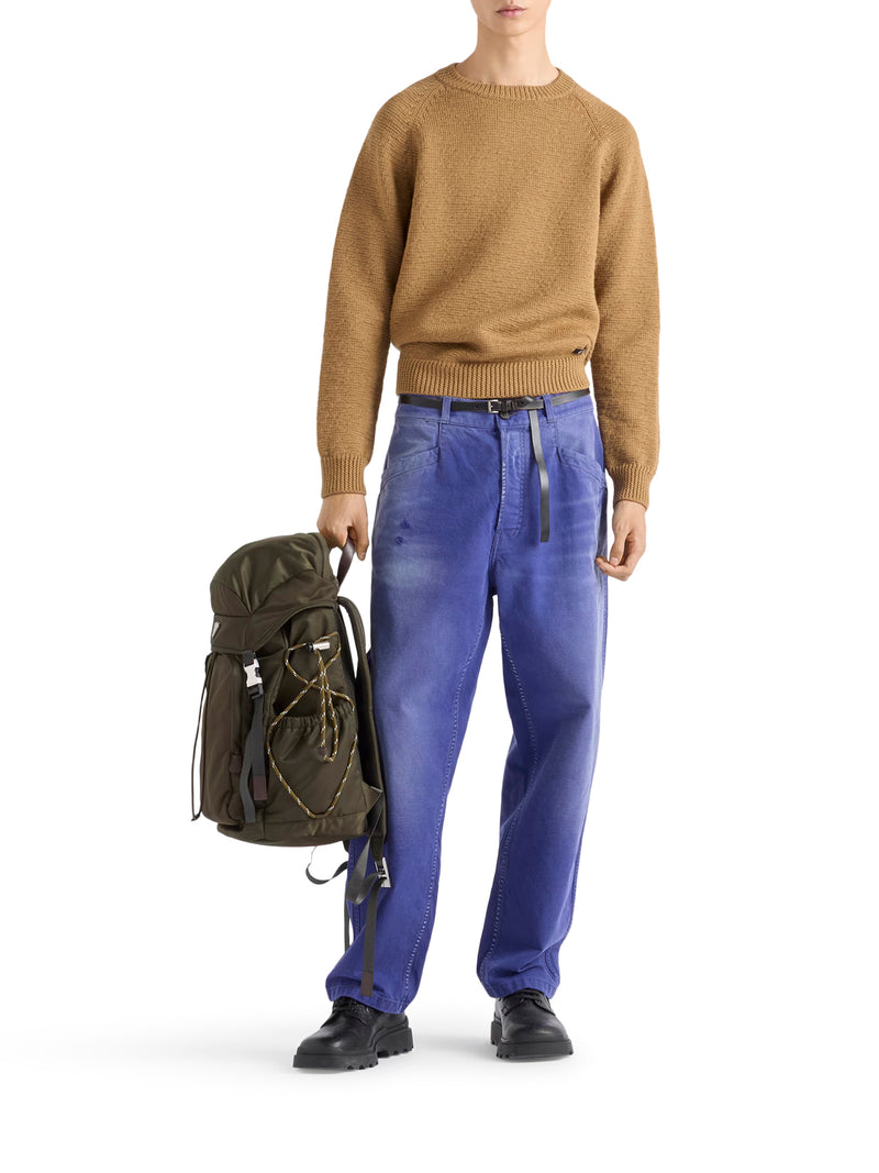 Prada Men Crew Neck Sweater In Virgin Wool PRADA