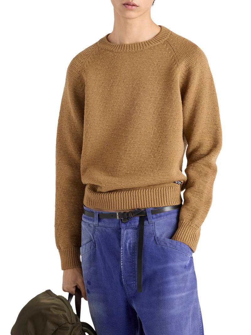 Prada Men Crew Neck Sweater In Virgin Wool PRADA