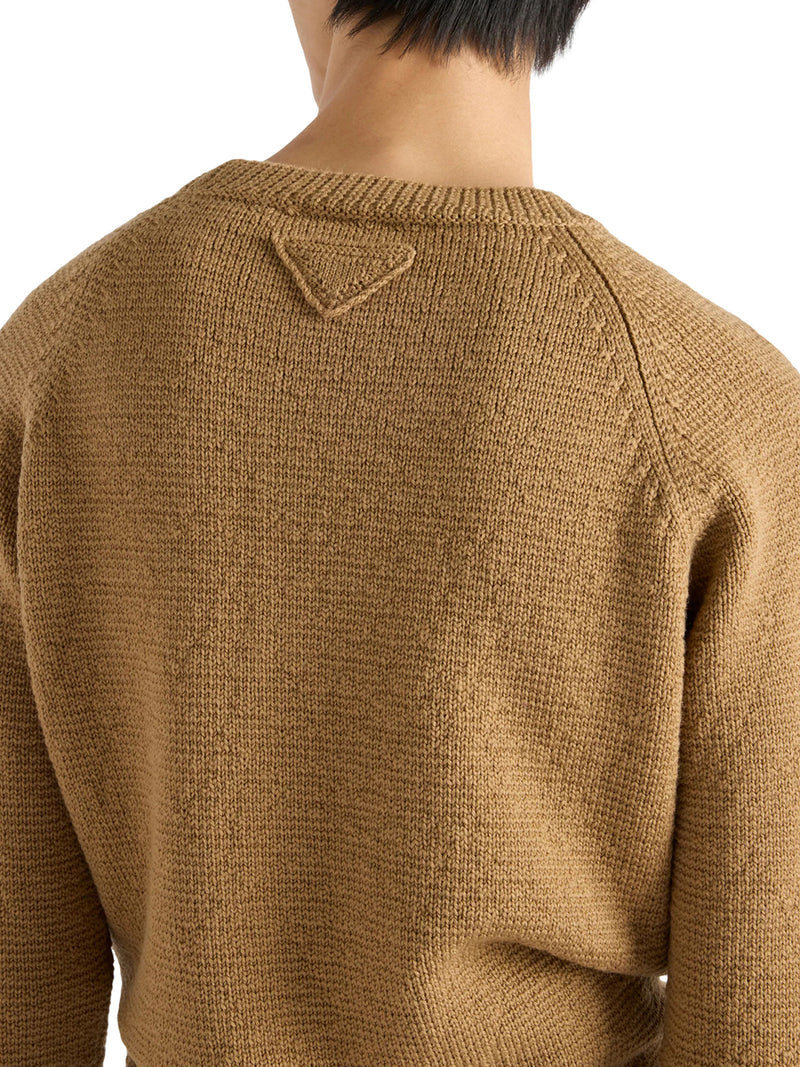 Prada Men Crew Neck Sweater In Virgin Wool PRADA