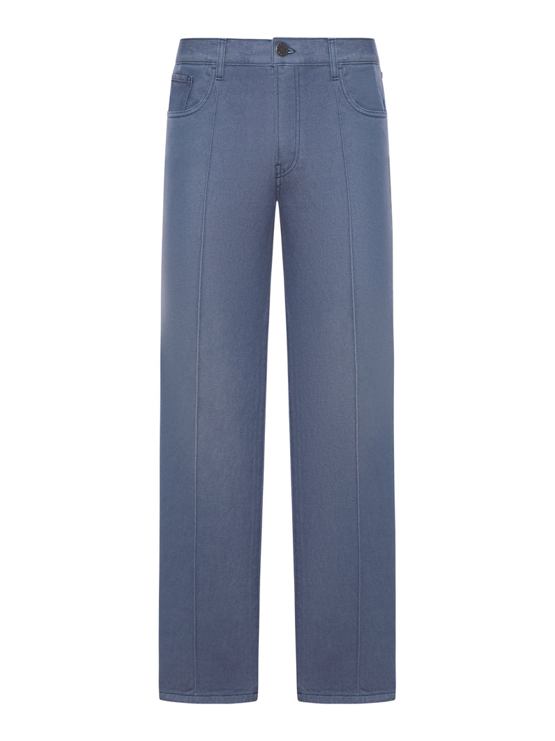Prada Men Five Pocket Jeans In Washed Denim PRADA