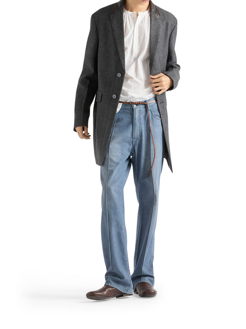 Prada Men Five Pocket Jeans In Washed Denim PRADA