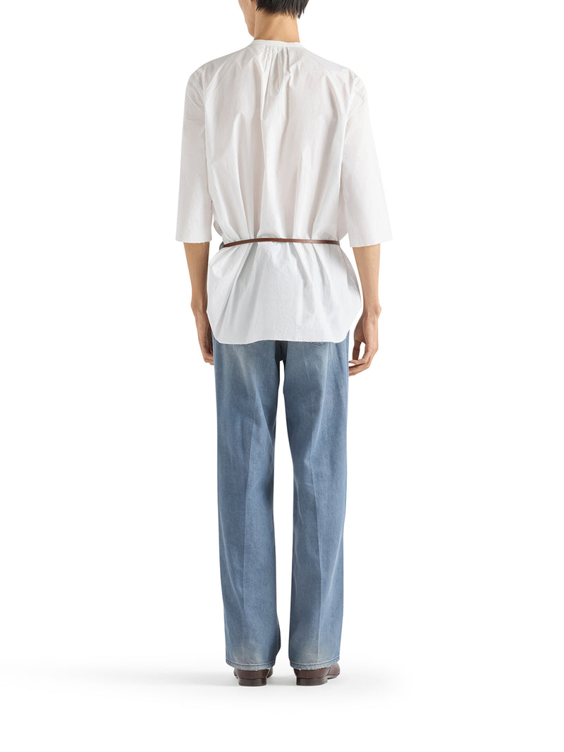 Prada Men Five Pocket Jeans In Washed Denim PRADA