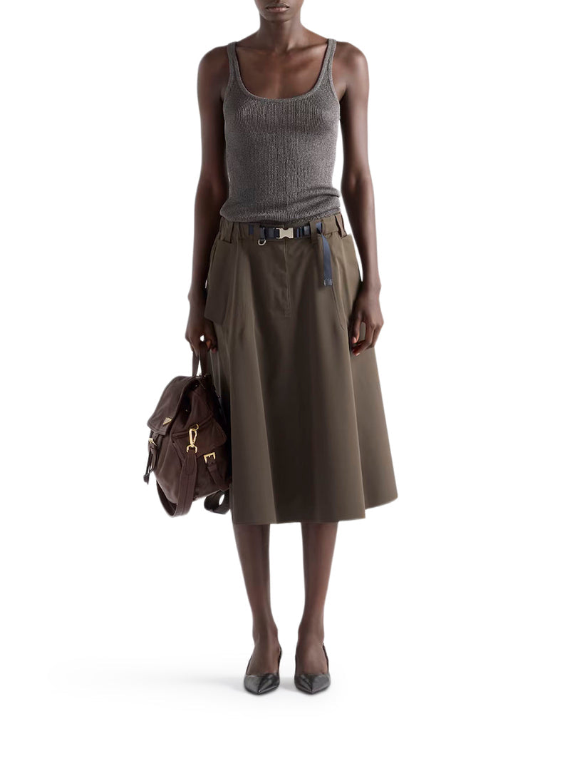 Prada Women Wide Skirt In Technical Canvas PRADA